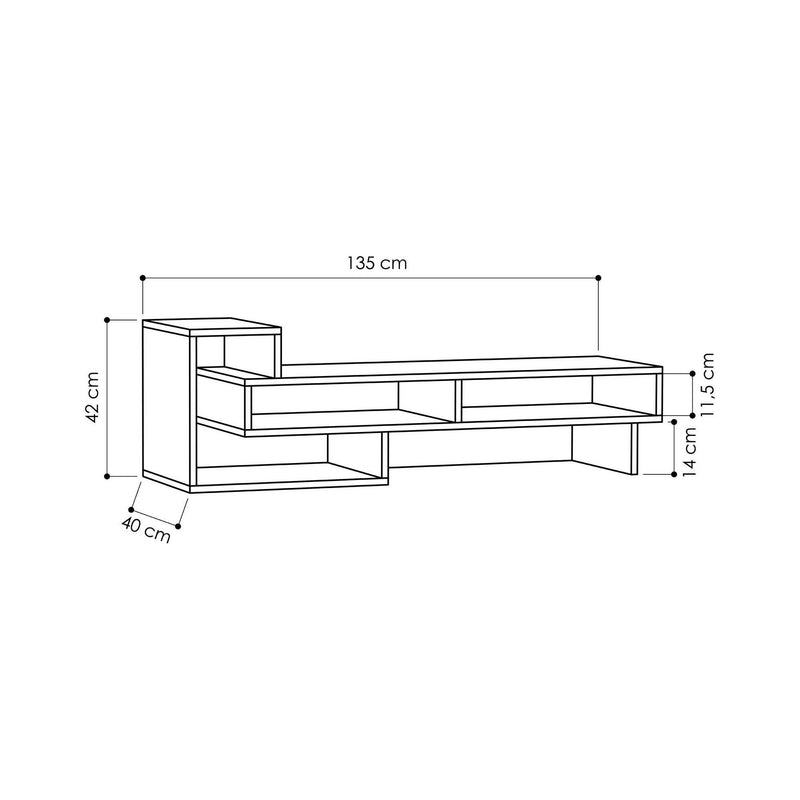 Comoda TV TETRA, bej, PAL melaminat, 137x40x42 cm