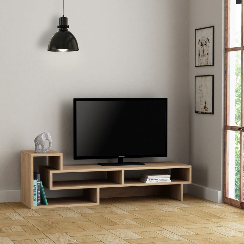 Comoda TV TETRA, stejar, PAL melaminat, 135x40x42 cm