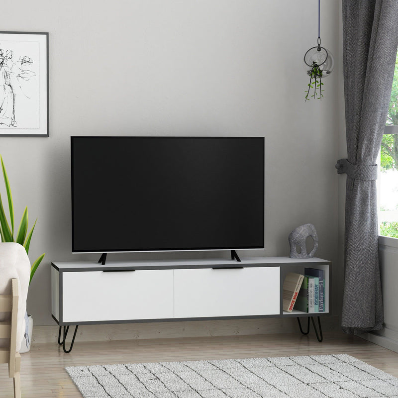 Comoda TV Furoki, alb, PAL, 150x35x50 cm