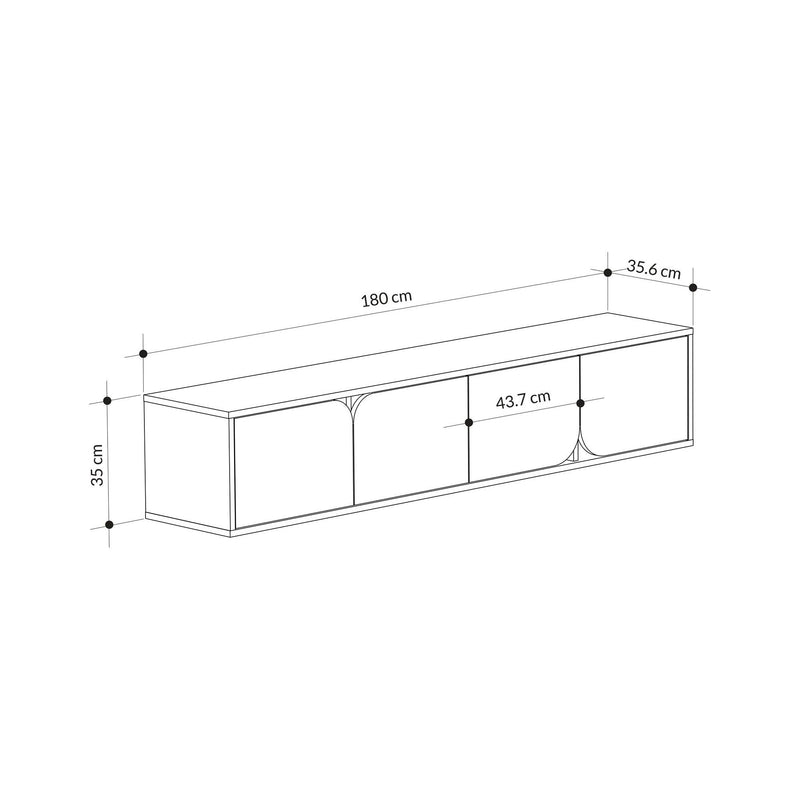 Comoda TV Spark 180-Light Mocha, gri, PAL melaminat, 180x35x36 cm