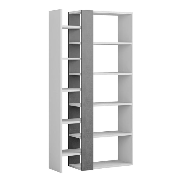 Biblioteca Lift, alb/gri, PAL, 80x29x150 cm