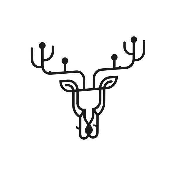 Cuier Deer, negru, metal, 74x60 cm