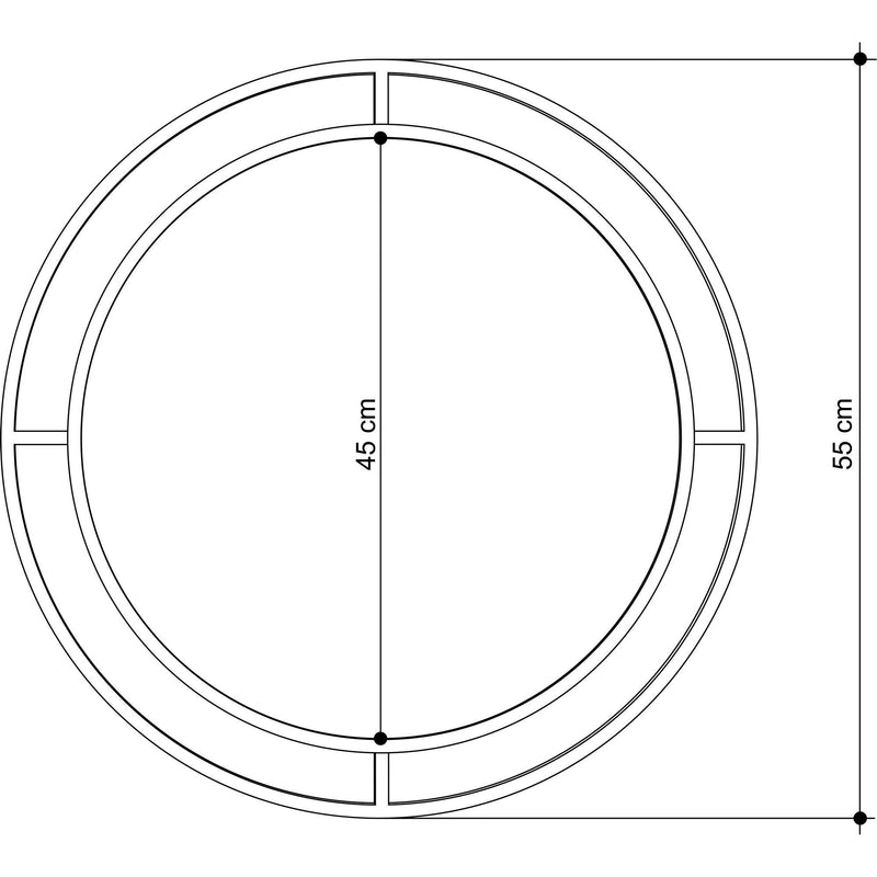 Oglinda perete Bubble, auriu, metal/sticla, 55x2x55 cm