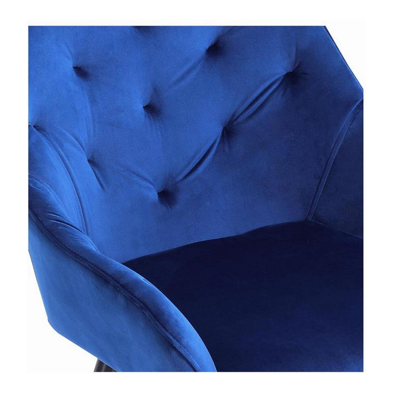 Scaun K487, stofa catifelata albastru marin, 56x65x81 cm