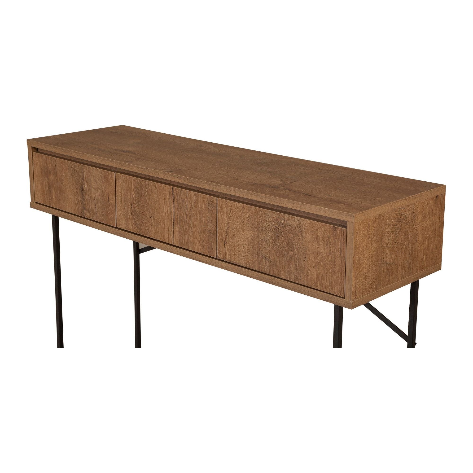 Consola MIA, nuc/negru, PAL melaminat/metal, 120x36x90 cm