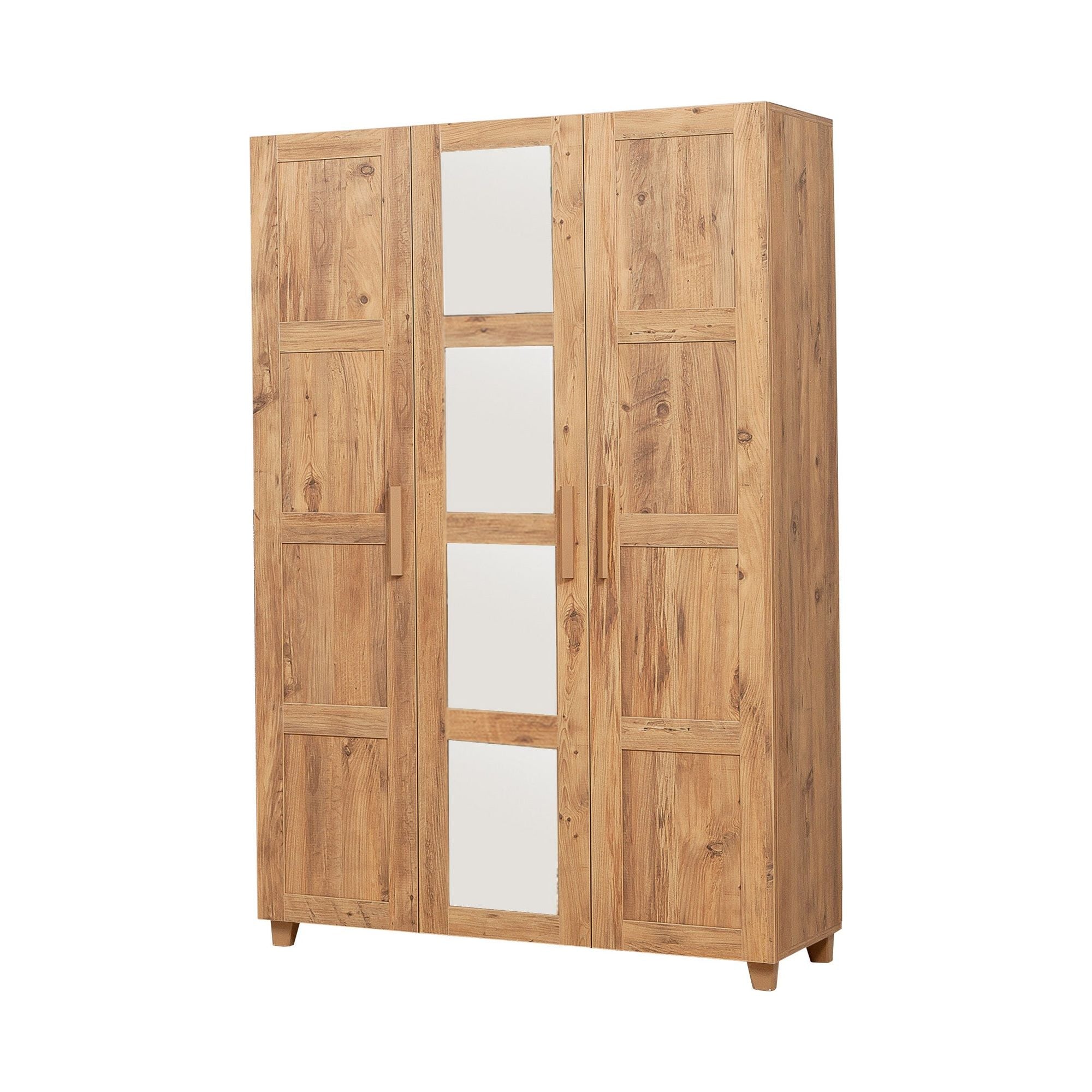 Dulap HEDERA 2, stejar auriu, PAL melaminat, cu 3 usi, 120x48x189 cm