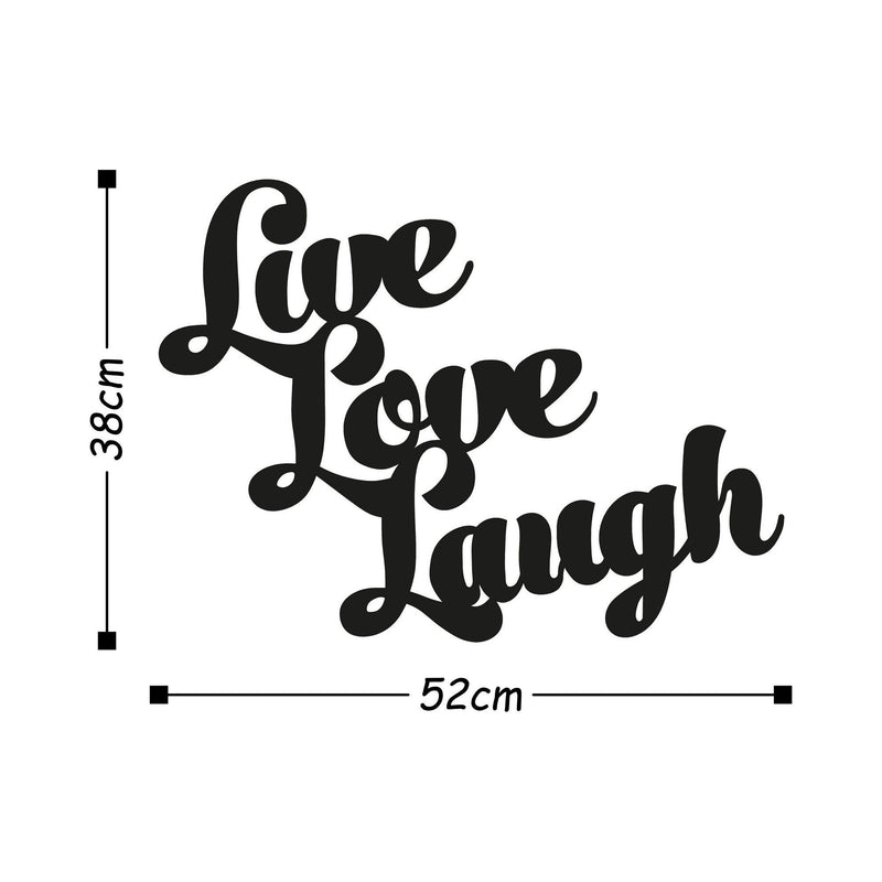 Accesoriu decorativ Live Love Laugh, negru, metal, 52x38 cm