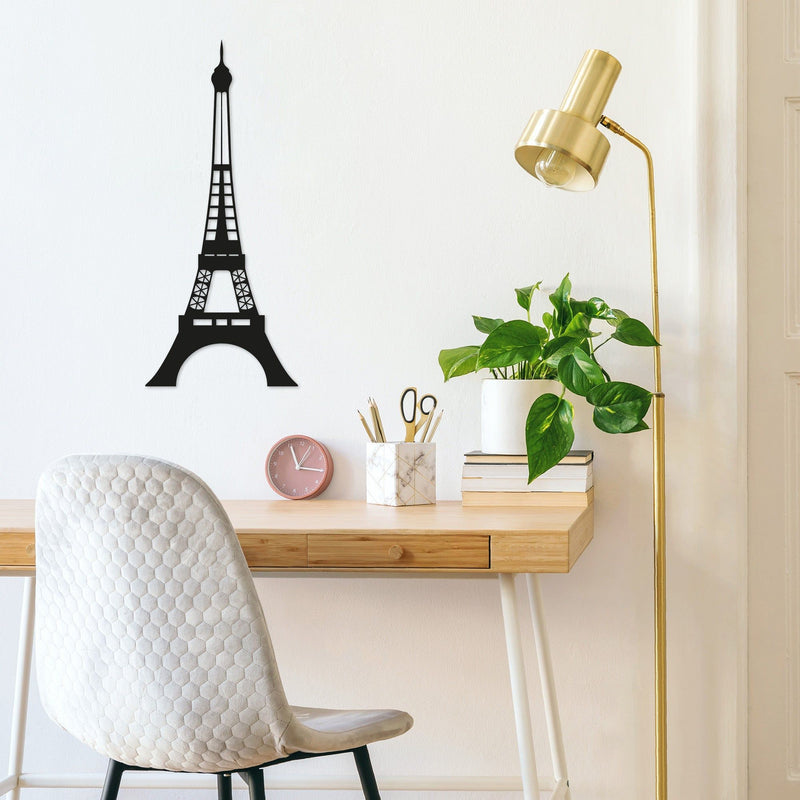 Accesoriu decorativ Eiffel Tower, negru, metal, 22x48 cm