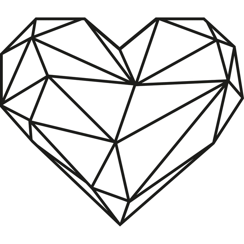 Accesoriu decorativ Heart, negru, metal, 47x40 cm