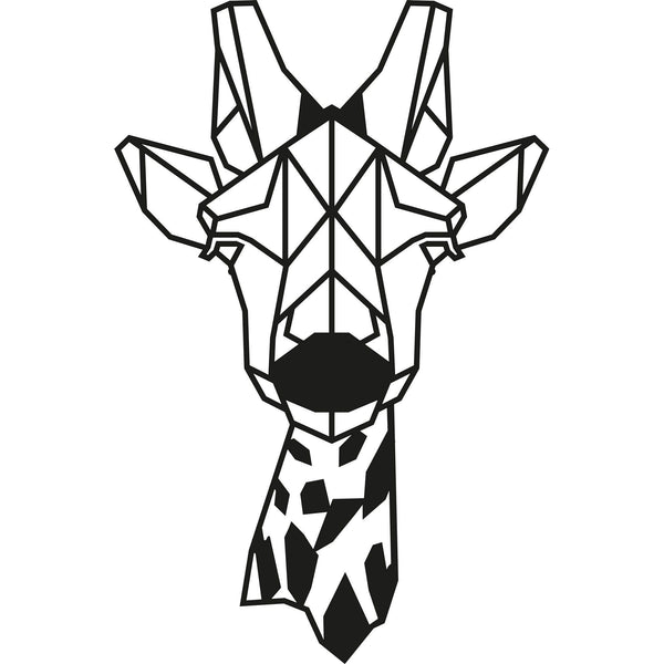 Accesoriu decorativ Giraffe, negru, metal, 33x50 cm