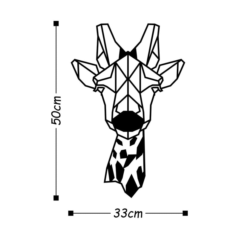 Accesoriu decorativ Giraffe, negru, metal, 33x50 cm
