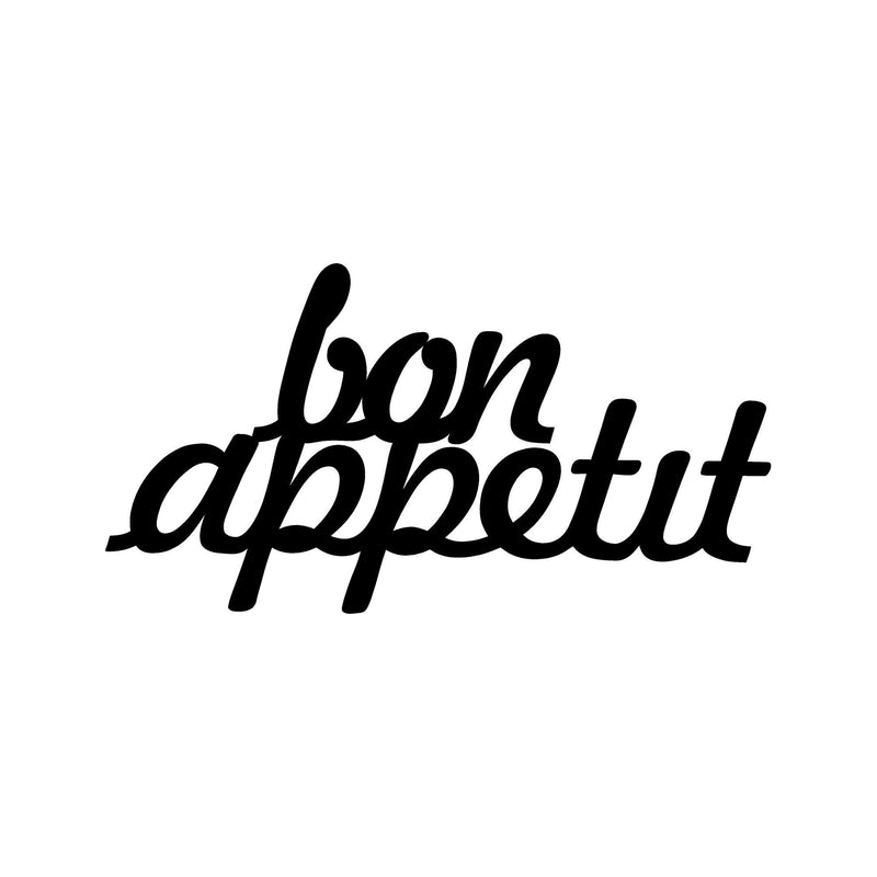 Decoratiune perete Bon Appetit, metal 100%, negru, 50 x 30 cm