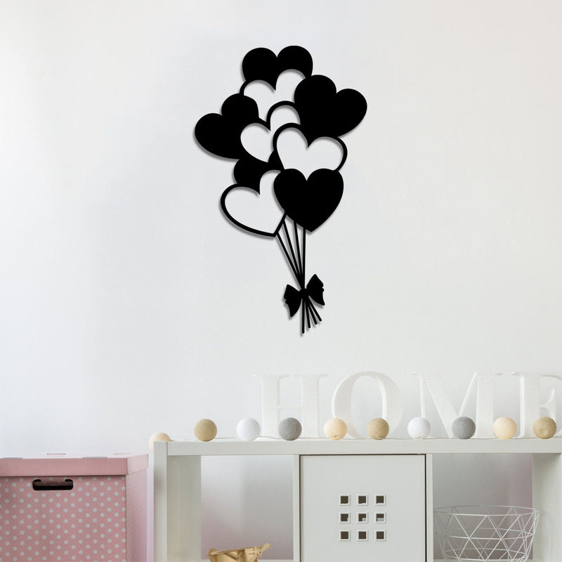 Accesoriu decorativ Balloons, negru, metal, 21x35 cm