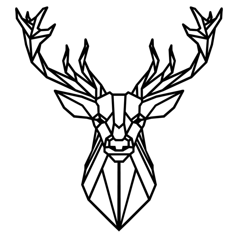 Decoratiune de perete Deer4, negru, metal, 60x65 cm