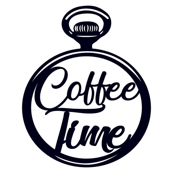 Accesoriu decorativ Coffee Time, negru, metal, 40x50 cm