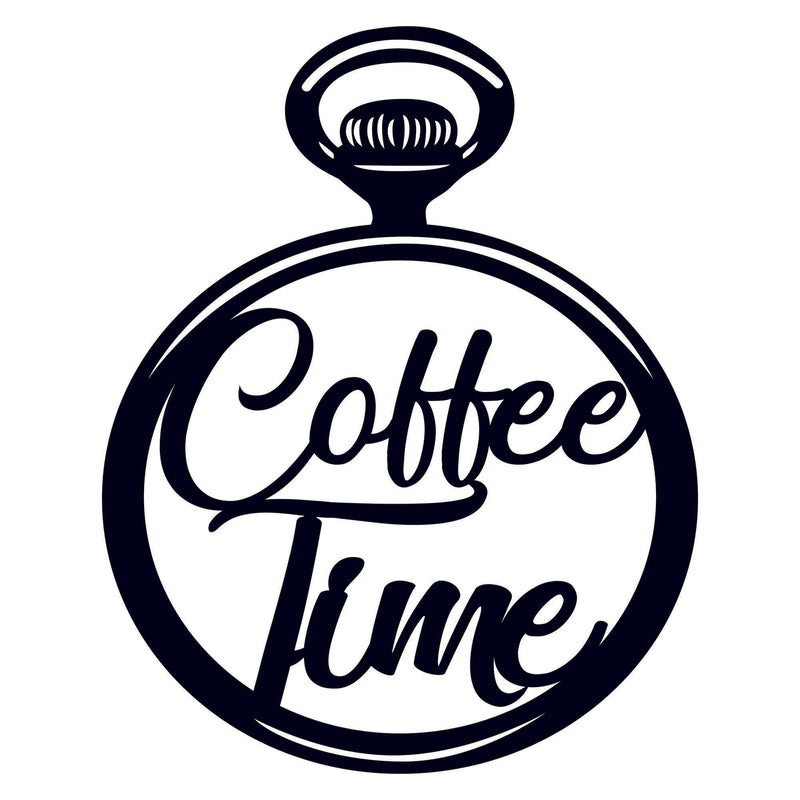 Decoratiune perete COFFEE TIME, negru, metal, 40x50 cm