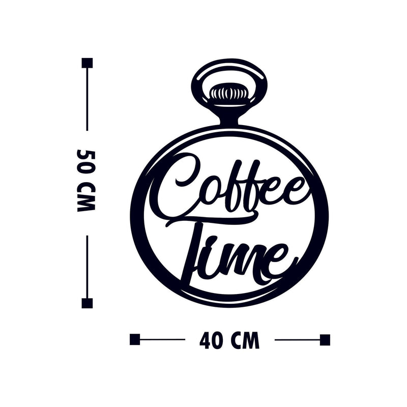 Accesoriu decorativ Coffee Time, negru, metal, 40x50 cm