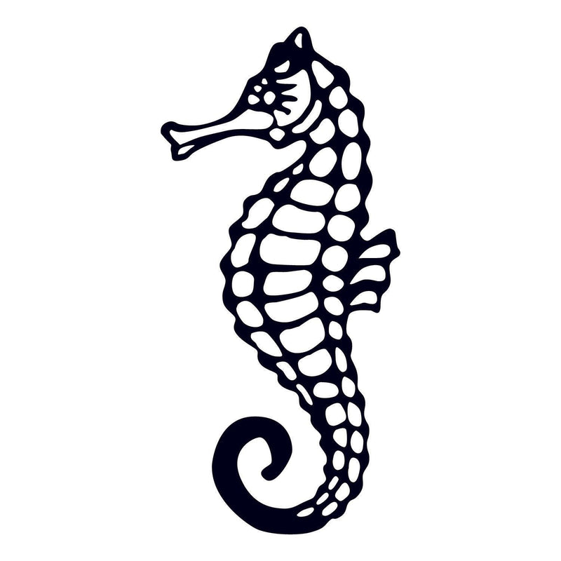 Decoratiune perete SEAHORSE, negru, metal, 25x53 cm