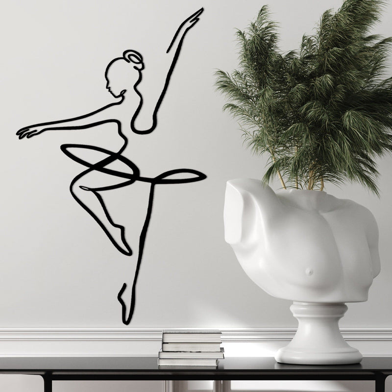 Accesoriu decorativ Ballerina 1, negru, metal, 70x42 cm