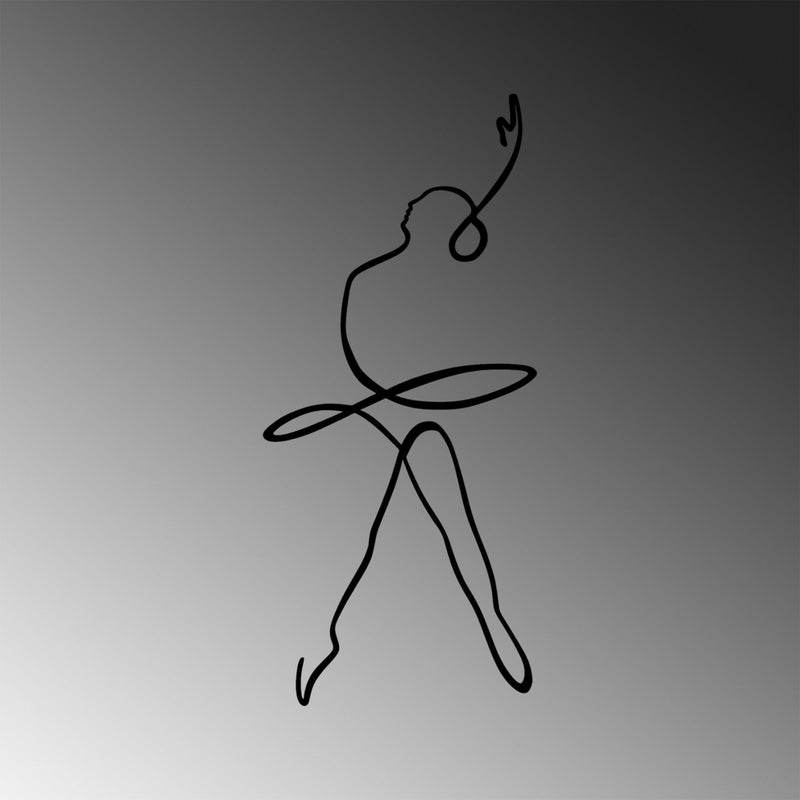Accesoriu decorativ Ballerina 2, negru, metal, 70x32 cm