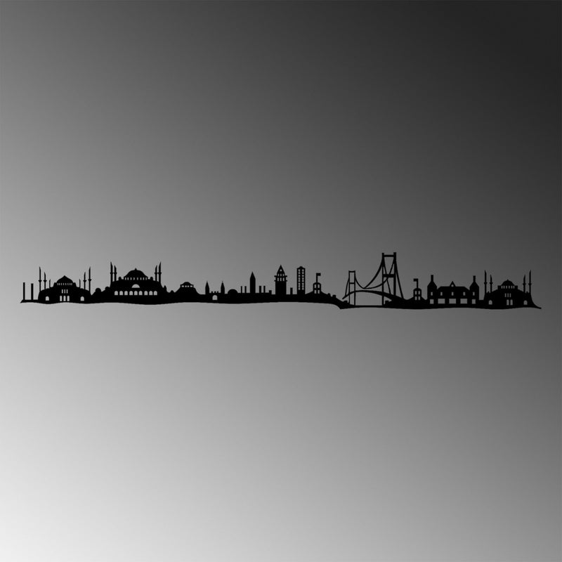 Accesoriu decorativ Istanbul Skyline, negru, metal, 117x13 cm