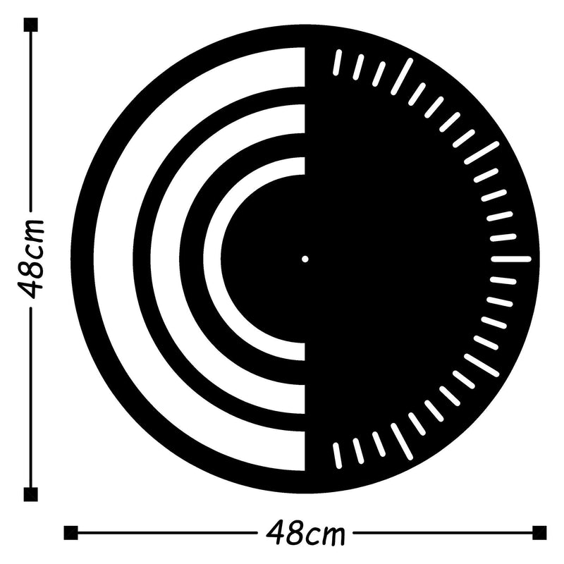 Ceas de perete 891TNL2108, negru, metal, 48x48 cm