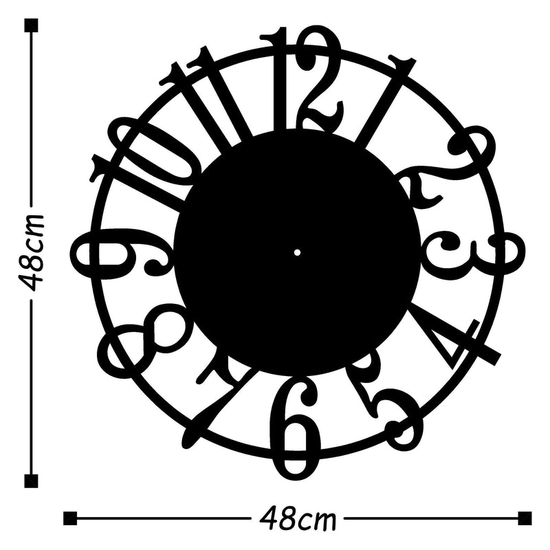 Ceas de perete 891TNL2115, negru, metal, 48x48 cm