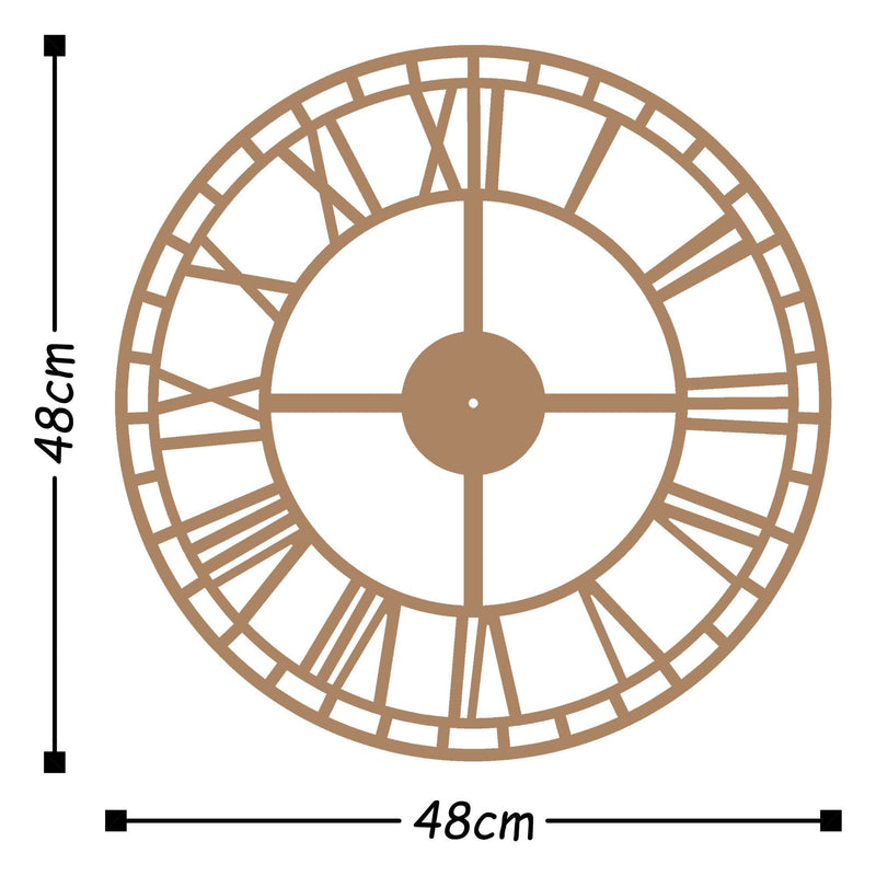 Ceas de perete 891TNL2134, auriu, metal, 48x48 cm