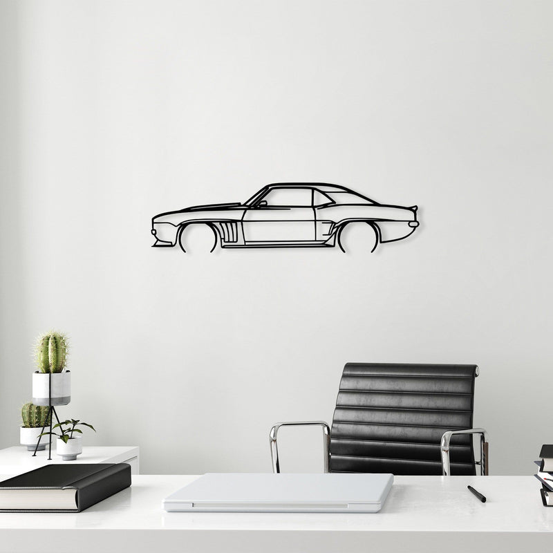 Accesoriu decorativ Chevrolet Camaro Silhouette, negru, metal, 70x18 cm