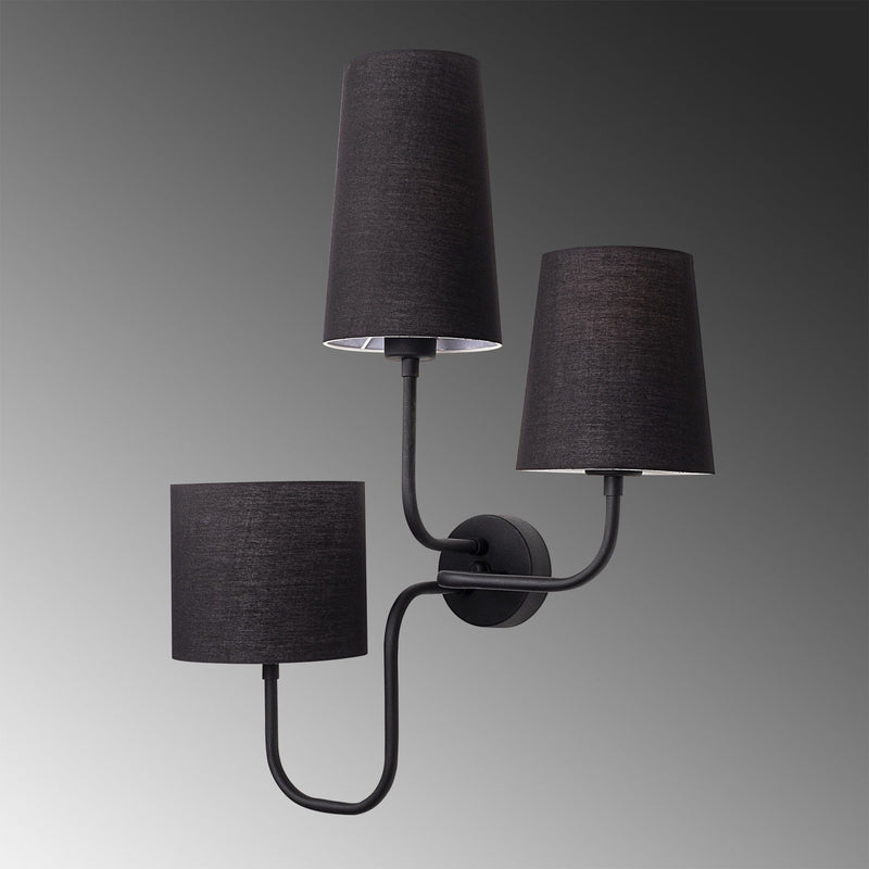 Lampa de perete Catal-3571, negru, metal/material textil, 50x20x50 cm