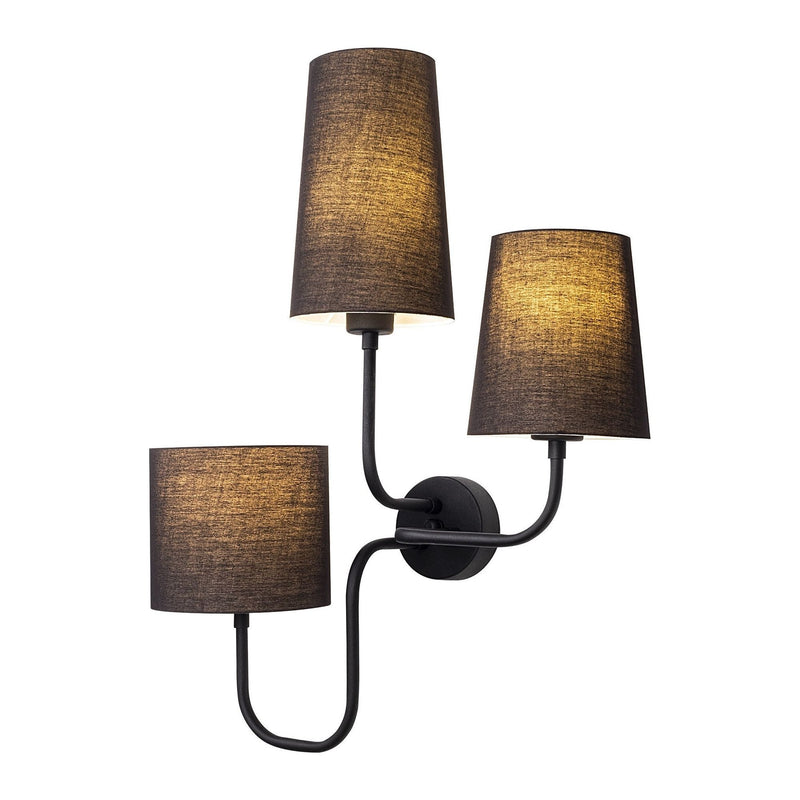 Lampa de perete Catal-3571, negru, metal/material textil, 50x20x50 cm