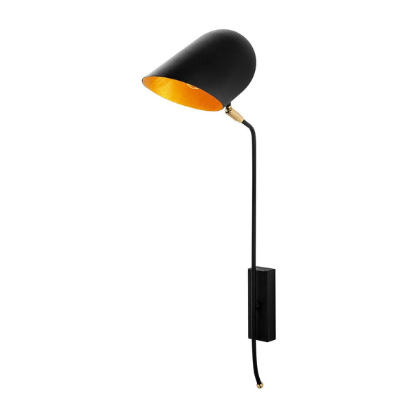 Lampa perete KESIK-4951, negru/auriu, metal, 12x35x73 cm