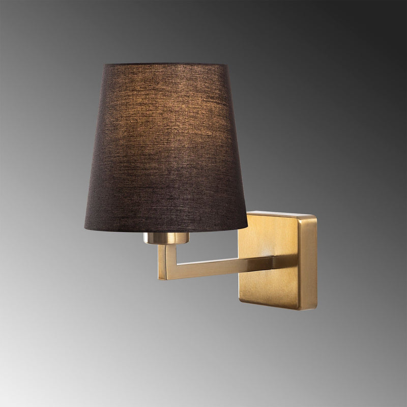 Lampa de perete 4654, negru/maro, metal/material textil, 18x24x30 cm