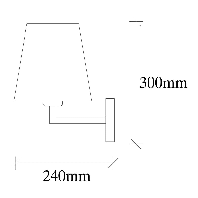 Lampa de perete Profil - 4656, negru/bej, fier/material textil, 18x24 cm