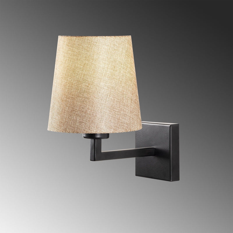 Lampa perete PROFIL-4656, negru/bej, fier/material textil, 18x24x30 cm