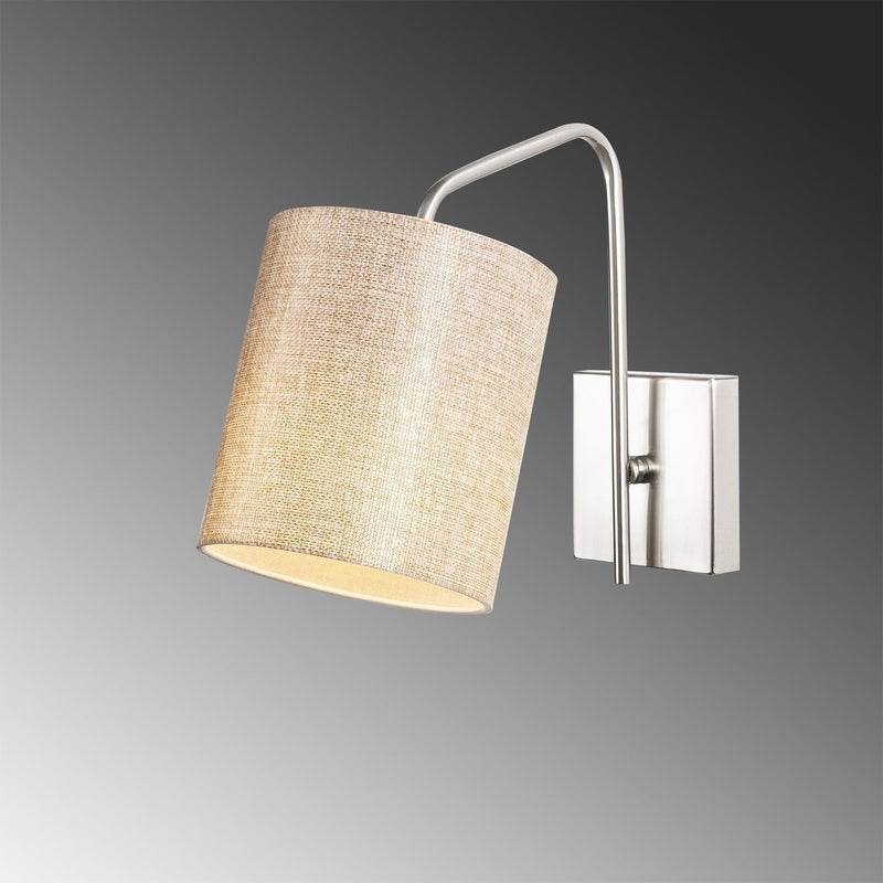 Lampa de perete Ve-6001, crom/crem, metal/material textil, 14x27x24 cm