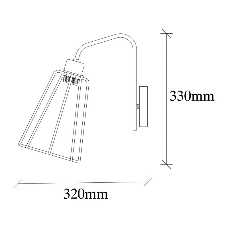 Lampa de perete Ve-6005, crom/negru, metal, 15x32x33 cm