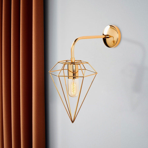 Lampa de perete Elmas-6304, auriu, metal, 20x37x43 cm