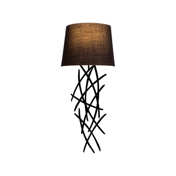 Lampa perete ASAF-6984, negru, metal/material textil, 28x15x72 cm