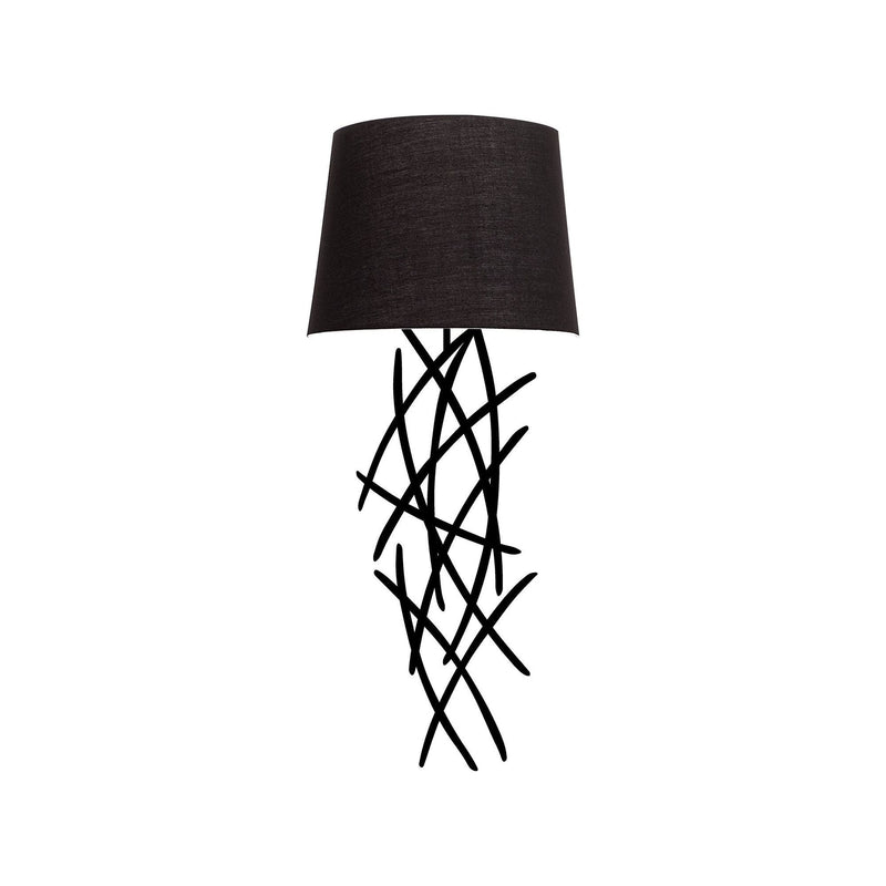 Lampa de perete Asaf-6984, negru, metal/material textil, 72x28x24 cm
