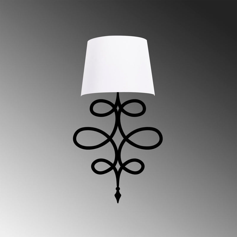Lampa de perete Asaf-6990, negru/alb, metal/material textil, 62x28x24 cm