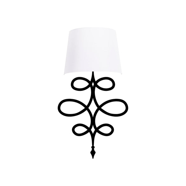 Lampa perete ASAF-6990, negru/alb, metal/material textil, 15x28x62 cm