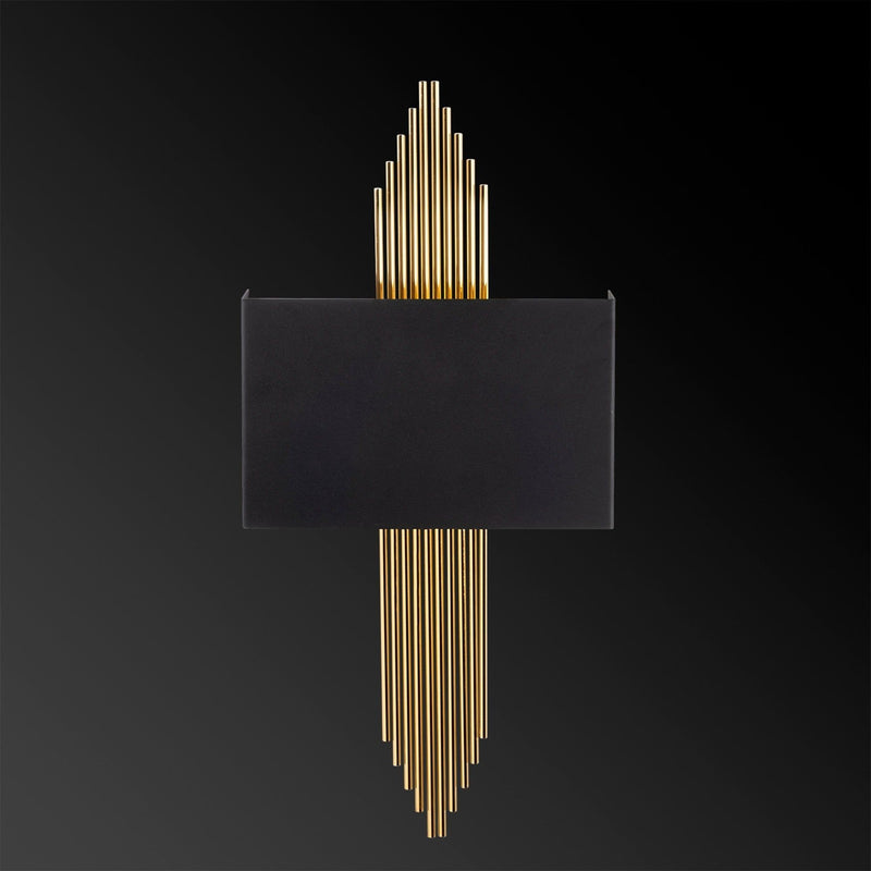 Lampa de perete 612-A, negru/auriu, metal, 75x10x22 cm