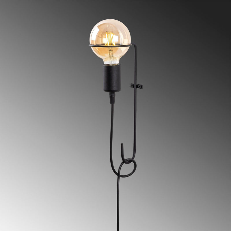 Lampa de perete 3664, negru, metal, 9x30 cm