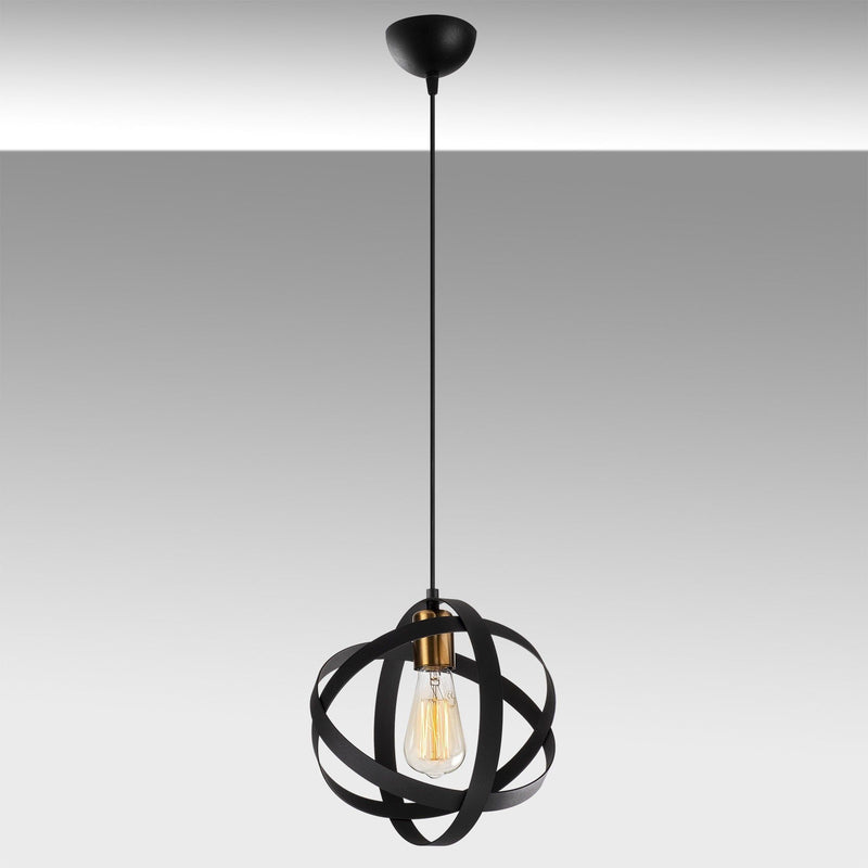 Lustra Gezegen-6101, negru, metal, 25x121 cm