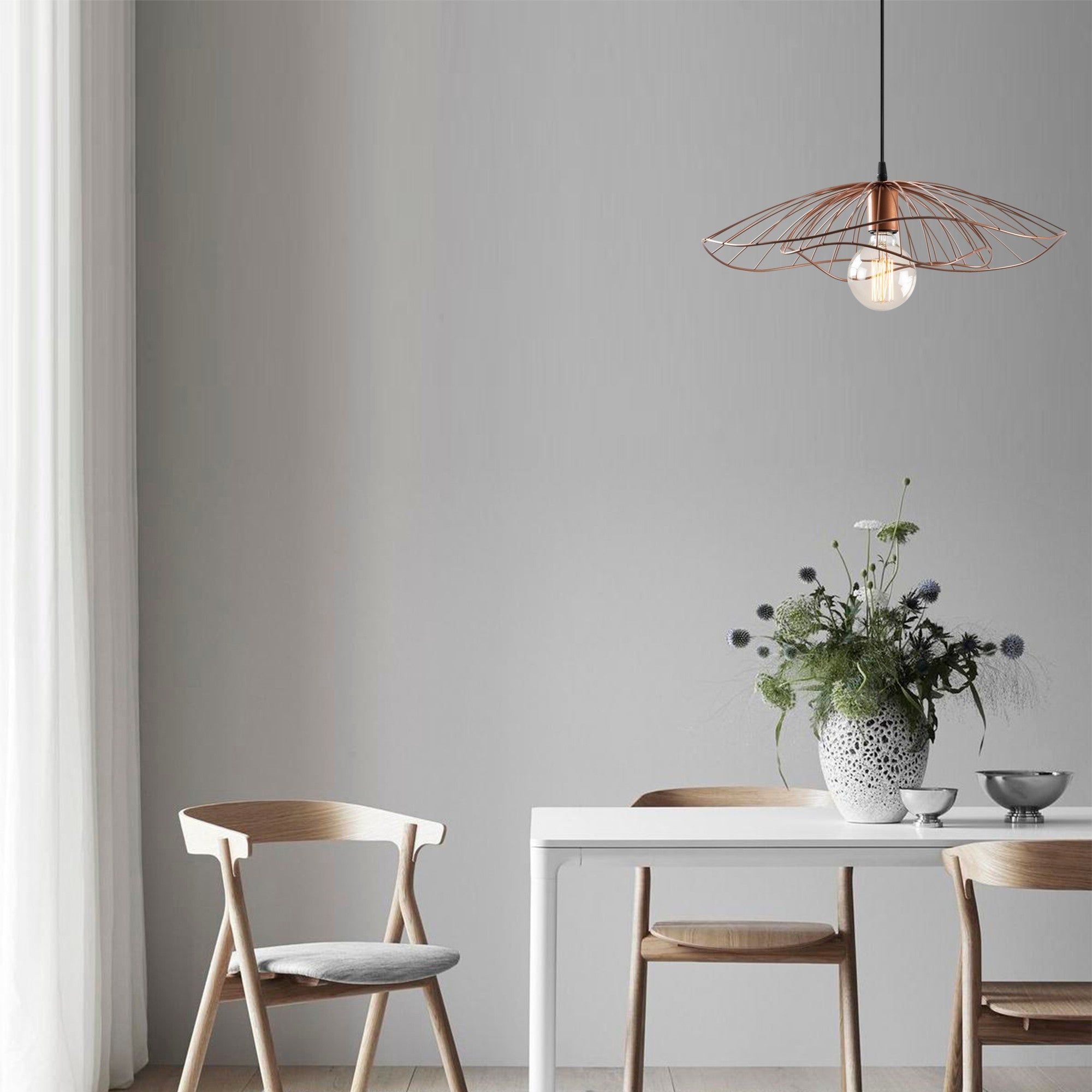 Lustra TEL 6501, metal, auriu-rose, 50x111 cm