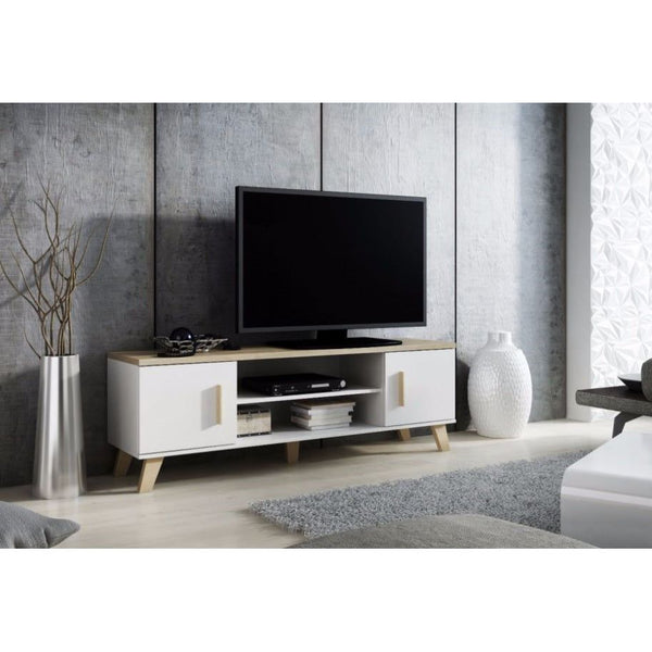 Comoda tv pentru dormitor stil scandinav Lotta, 160x40x53 cm