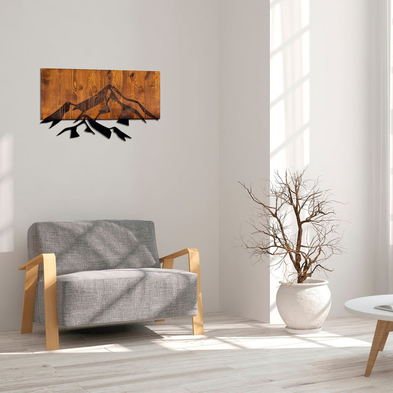 Accesoriu decorativ Dag 1, negru/stejar, metal/lemn, 58x36 cm