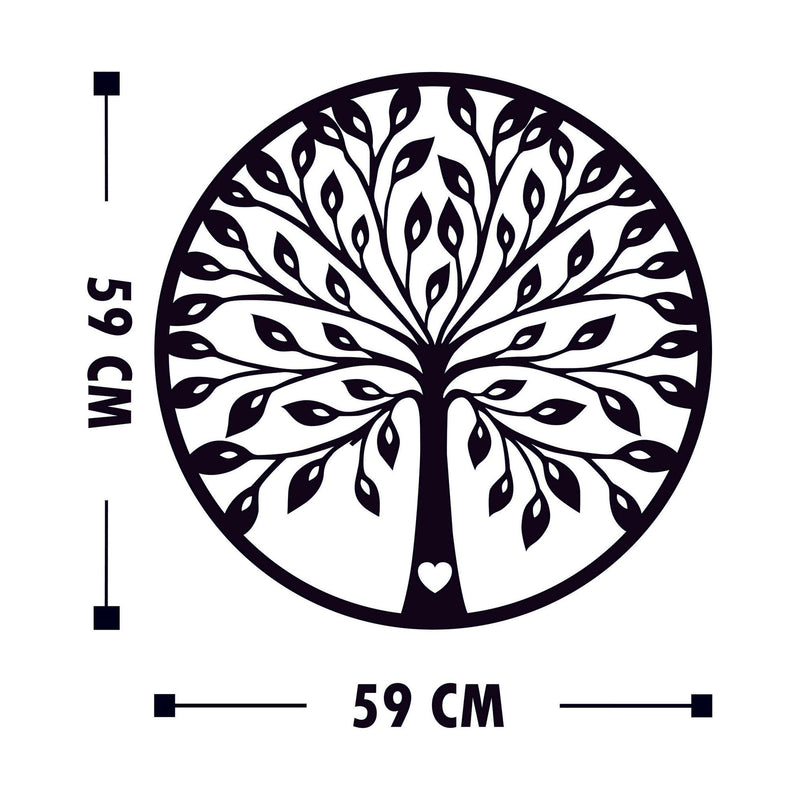 Accesoriu decorativ Ağaç 3, negru, lemn, 58x58 cm