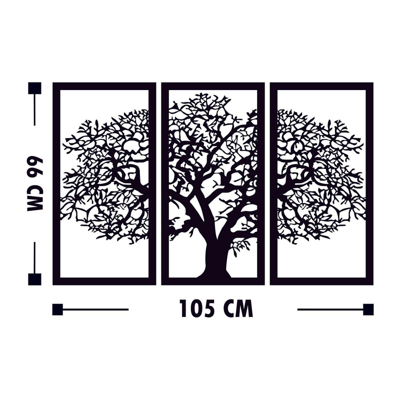 Accesoriu decorativ Ağaç 5, negru, lemn, 105x66 cm